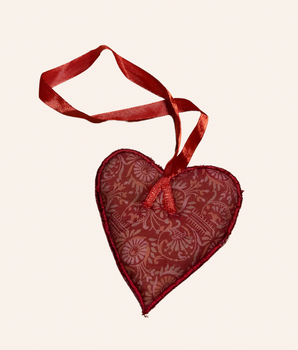RE-TALE- Upcycled Silk Ornament Heart