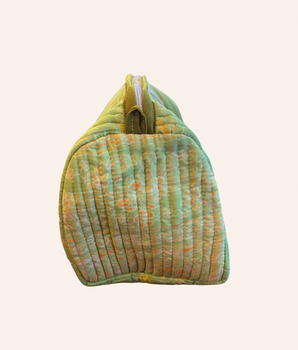 RE-TALE-Myra Upcycled Silk Toiletry Bag Light Green