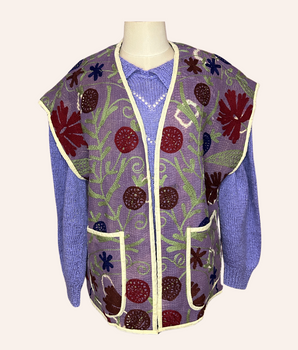 RE-TALE - Devi Embroidered Kantha Waistcoat Teddy #11