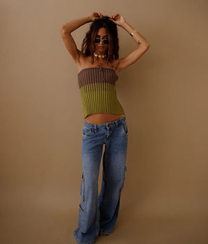 SUSMIES- Lizzie is too Hot Top/Skirt Brown/Pistache